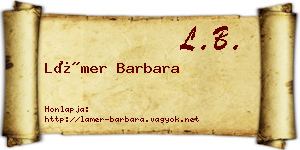 Lámer Barbara névjegykártya