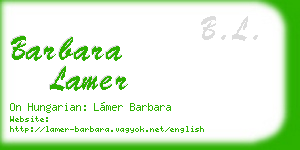 barbara lamer business card